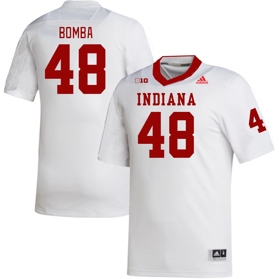 Men #48 James Bomba Indiana Hoosiers College Football Jerseys Stitched-White